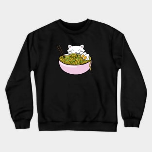 Sweet kitten eating noodles Crewneck Sweatshirt